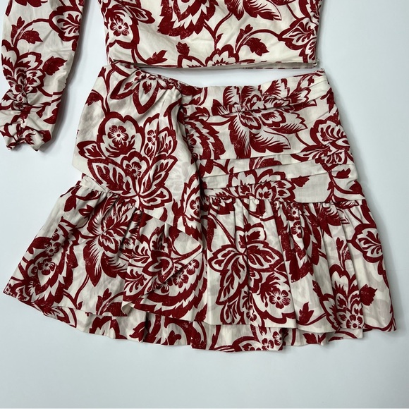 Zara Bloggers Favorite Print Poplin One Shoulder Top + Mini Skirt Set Size S - Picture 14 of 16